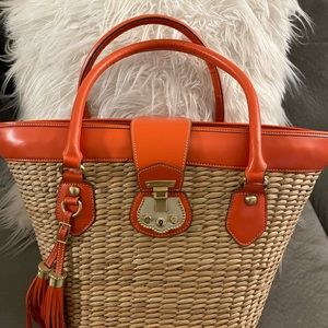 Talbots Bucket Straw Purse